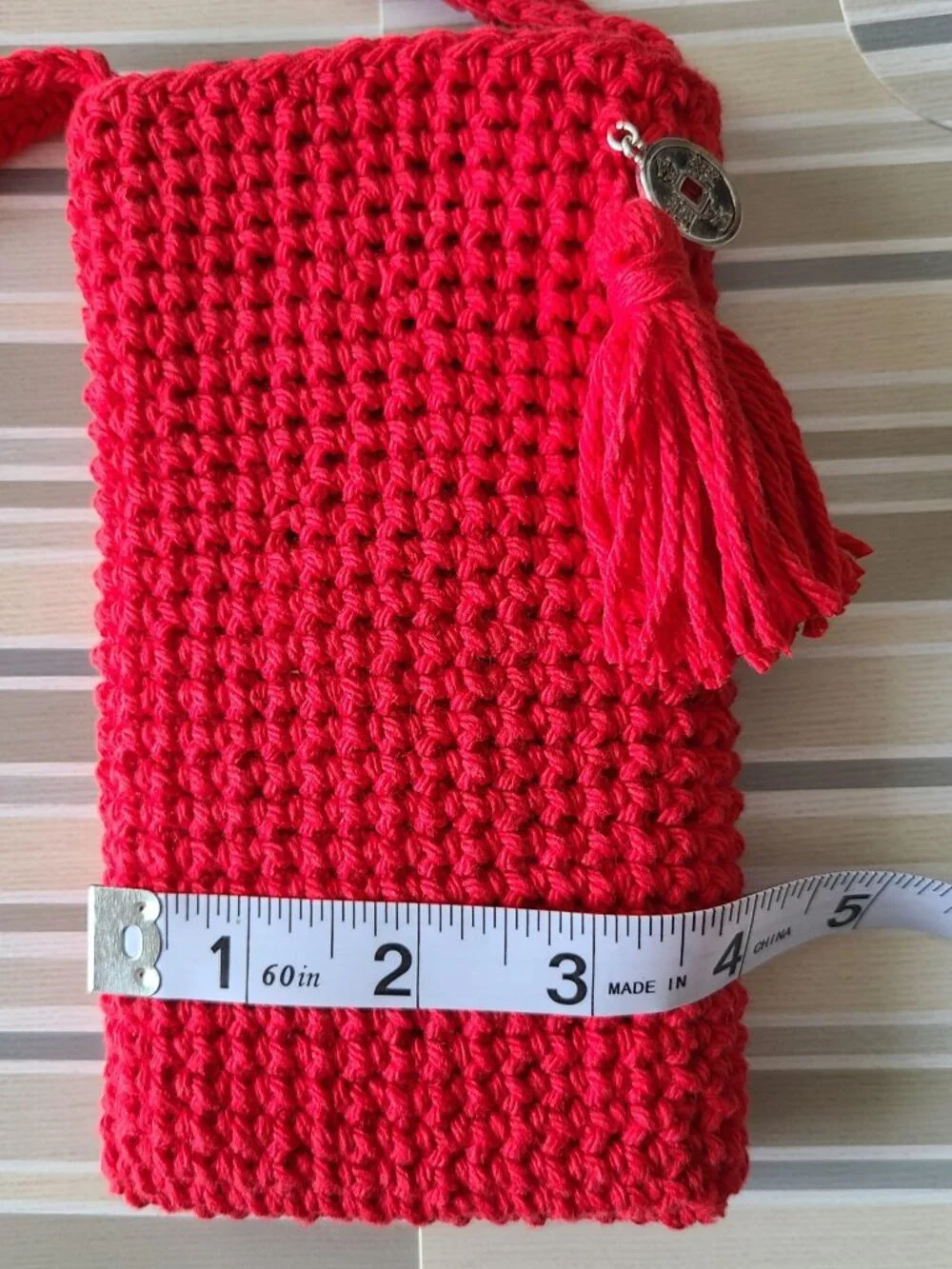 Crochet Crossbody Cell Phone Holder Small Purse Case Crossbody Bag NEW HANDMADE